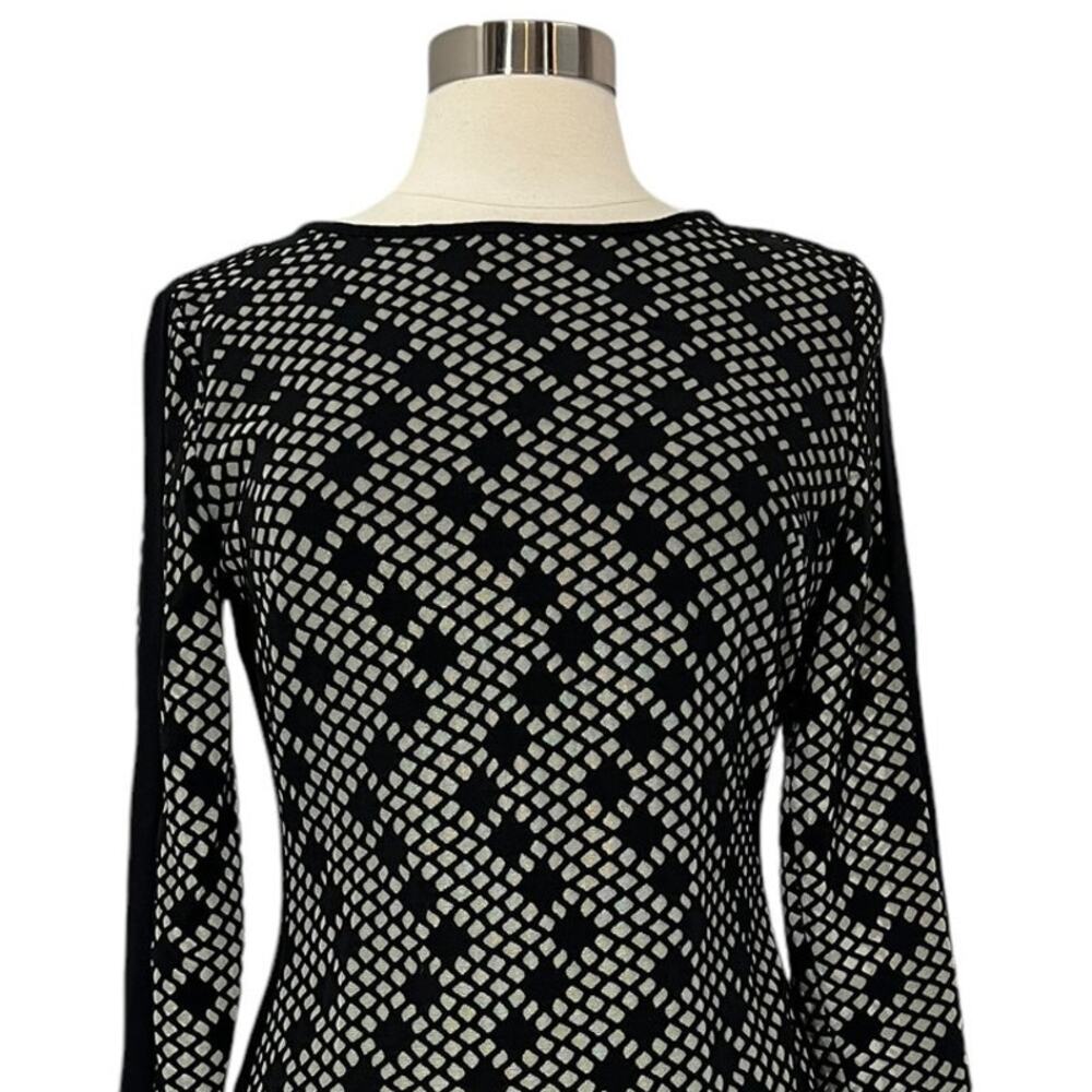 VINCE CAMUTO Long Sleeve Diamond Pattern Midi Dress SZ 10 - Picture 3 of 11